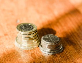 Stack of pound coins