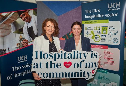 Jo Churchill MP and UKHospitality Chief Executive Kate Nicholls