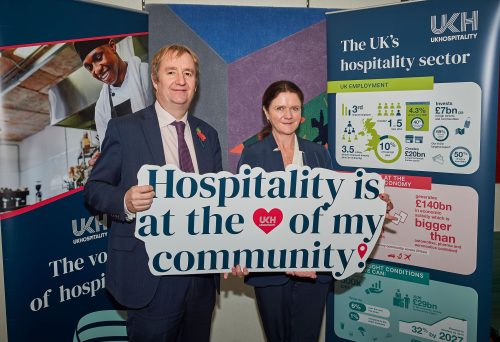 Nigel Mills MP and UKHospitality Chief Executive Kate Nicholls