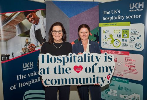 Rebecca Harris MP and UKHospitality Chief Executive Kate Nicholls
