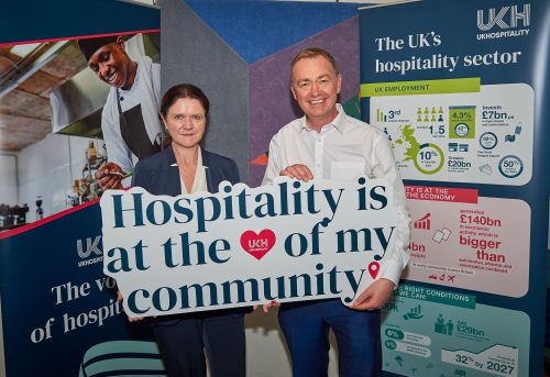 Tim Farron MP and UKHospitality Chief Executive Kate Nicholls