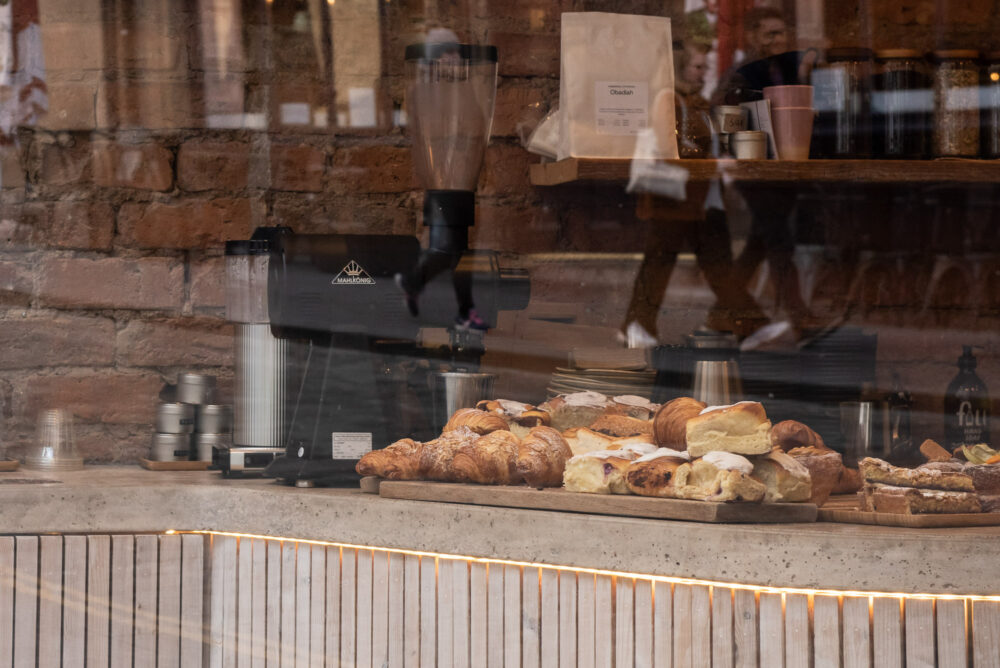 Pastries in a bakery in Edinburgh, Scotland