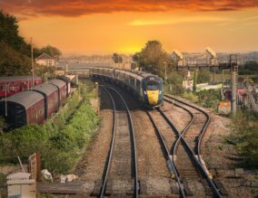 Train coming into a station