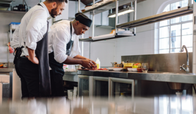Chefs cooking in a kitchen