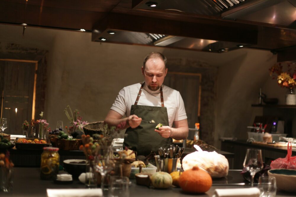 Chef working in a kitchen