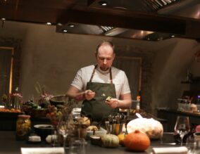 Chef working in a kitchen