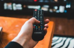 Remote being pointed at a TV