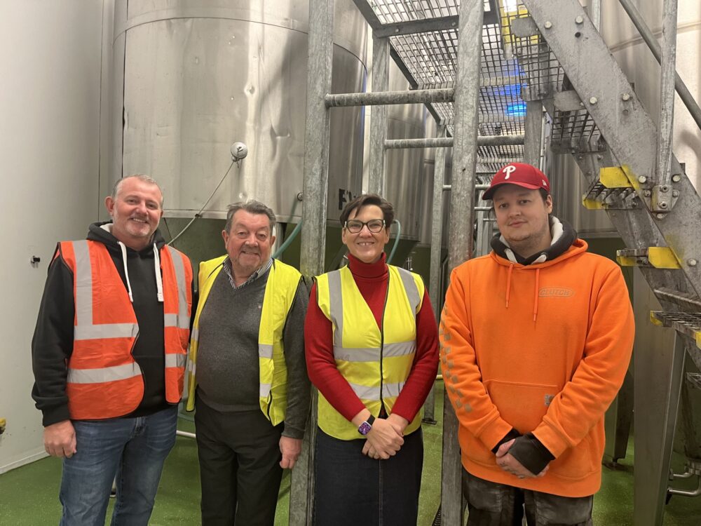 David Chapman on MP visit to Gower Brewery with Tonia Antoniazzi MP