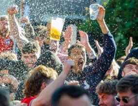 Football fans at Ashton Gate
