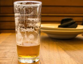 Empty pint of beer