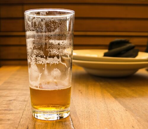 Empty pint of beer