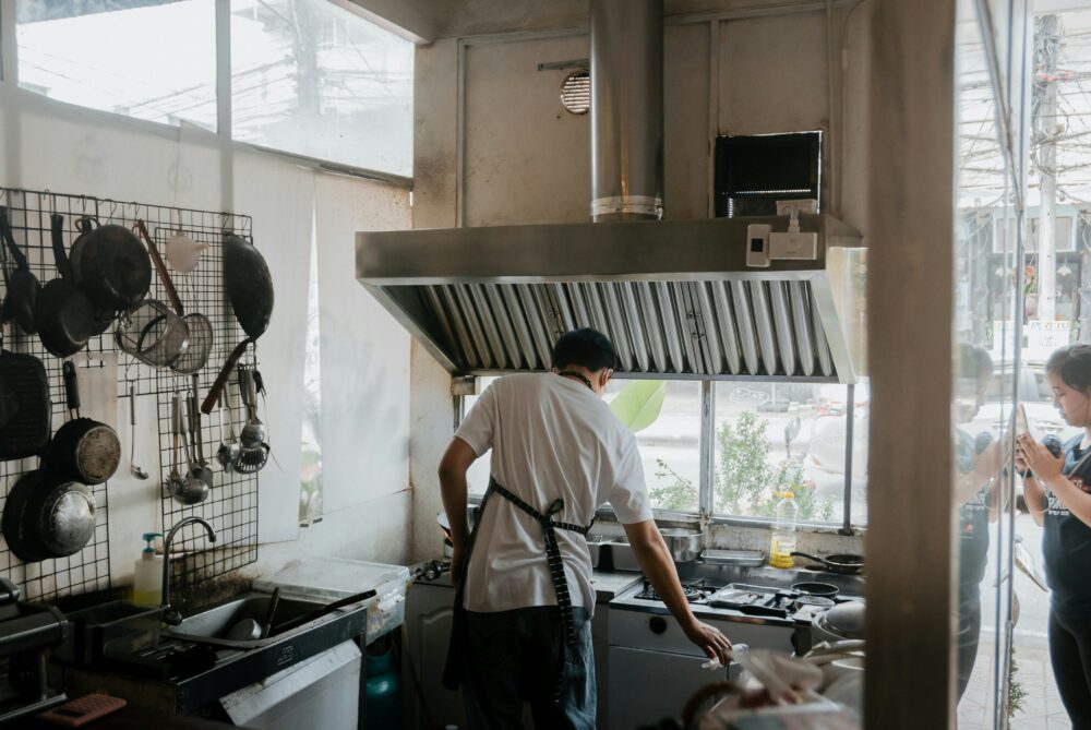 Chef working in a kitchen