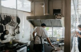 Chef working in a kitchen