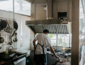 Chef working in a kitchen