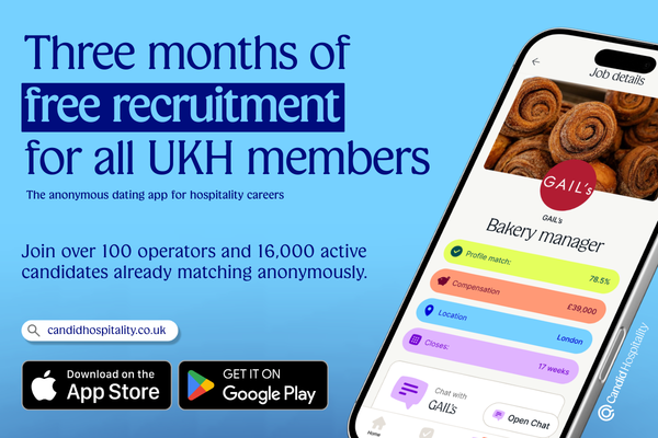 Candid Hospitality, the anonymous matchmaking platform for hospitality careers, has launched a candidate-facing mobile app, marking the next phase of the company's UK rollout. The company is offering three months free recruitment for all UKHospitality members. Email membership@ukhospitality.org.uk with your code and we'll put you directly in touch with the supplier. 