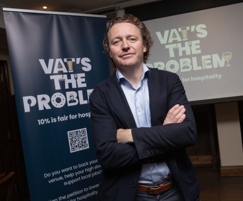 Chef Tom Kitchin at the launch of the #VATsTheProblem campaign in Glasgow.