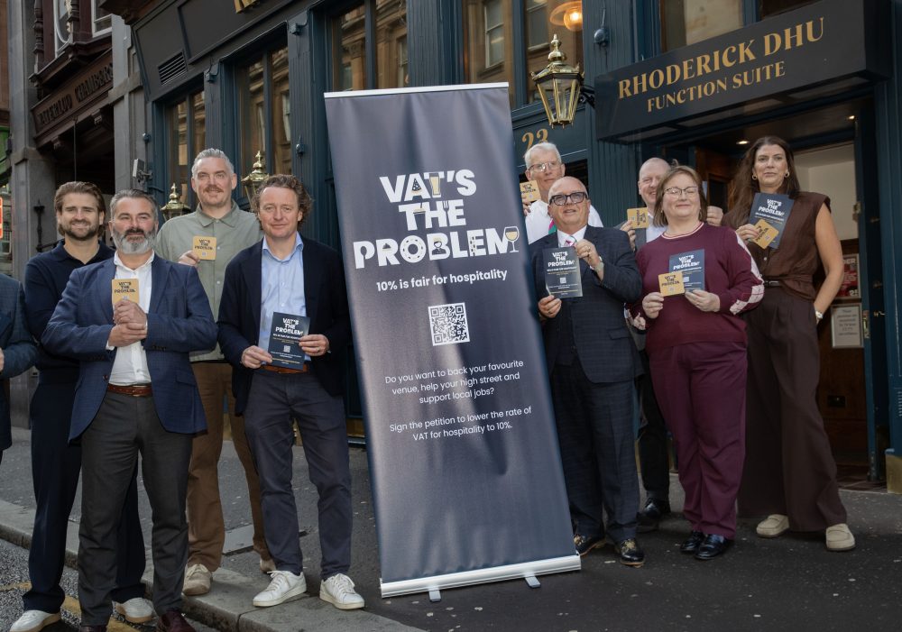 Launch of the #VATsTheProblem campaign in Glasgow as Scottish hospitality figures demand 10% hospitality VAT to relieve business and fuel the economy in Scotland.