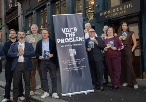 Launch of the #VATsTheProblem campaign in Glasgow as Scottish hospitality figures demand 10% hospitality VAT to relieve business and fuel the economy in Scotland.